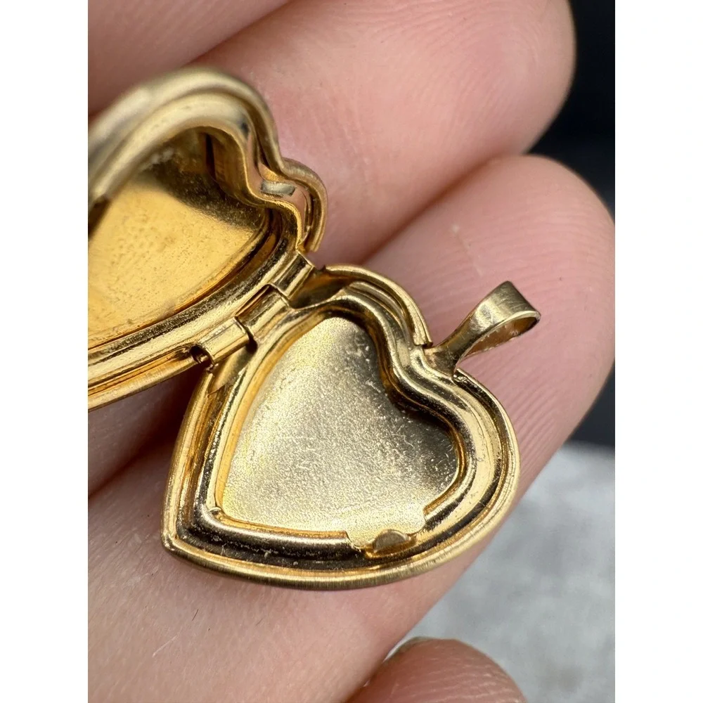 Vintage Gold Filled Locket‎ Pendant Cross Etched